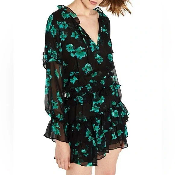 slim fit dress slacks Misa Los Angeles Ignacia Short Sleeve Mini Dress in Green Polka Dot – Order  Of Style main image 1